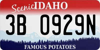 ID license plate 3B0929N