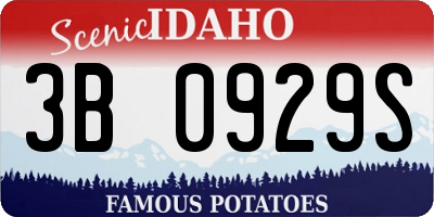 ID license plate 3B0929S