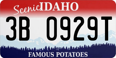 ID license plate 3B0929T