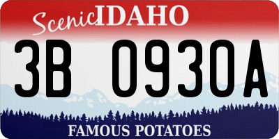 ID license plate 3B0930A