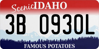 ID license plate 3B0930L