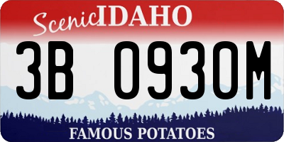 ID license plate 3B0930M