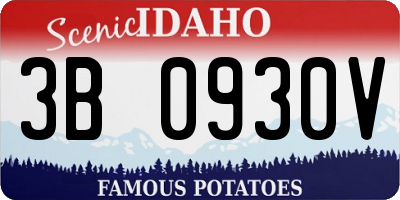 ID license plate 3B0930V