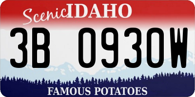ID license plate 3B0930W