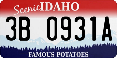 ID license plate 3B0931A