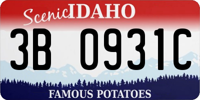 ID license plate 3B0931C