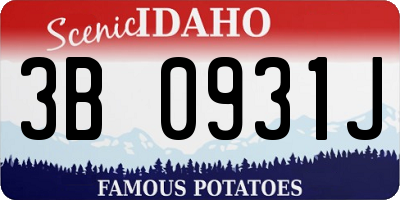 ID license plate 3B0931J