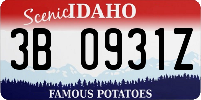 ID license plate 3B0931Z
