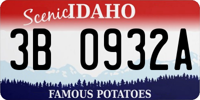 ID license plate 3B0932A