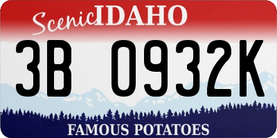 ID license plate 3B0932K