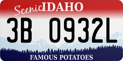 ID license plate 3B0932L