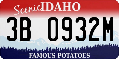 ID license plate 3B0932M