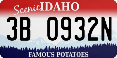 ID license plate 3B0932N