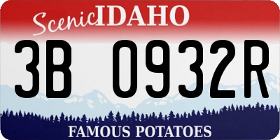 ID license plate 3B0932R