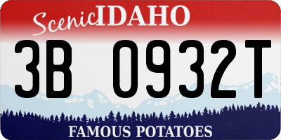 ID license plate 3B0932T