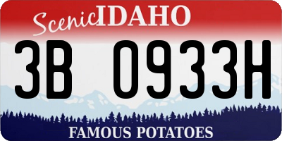 ID license plate 3B0933H