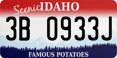 ID license plate 3B0933J
