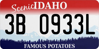 ID license plate 3B0933L