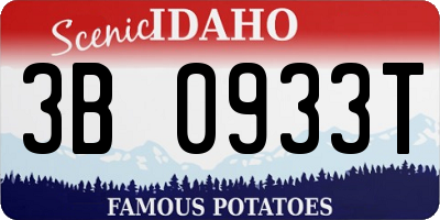 ID license plate 3B0933T