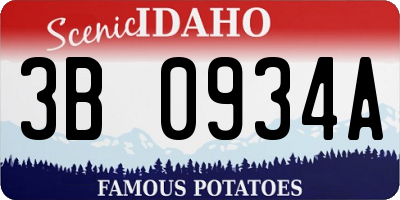 ID license plate 3B0934A