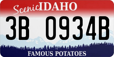 ID license plate 3B0934B