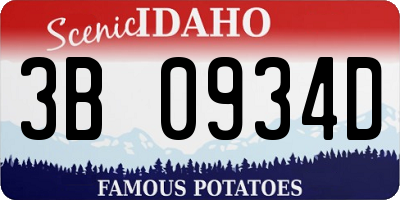 ID license plate 3B0934D