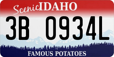 ID license plate 3B0934L