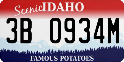ID license plate 3B0934M
