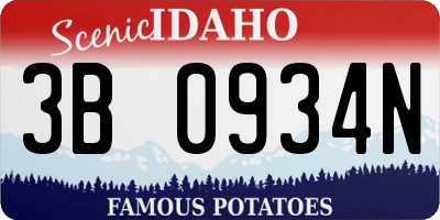 ID license plate 3B0934N