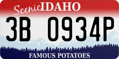 ID license plate 3B0934P