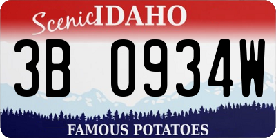 ID license plate 3B0934W