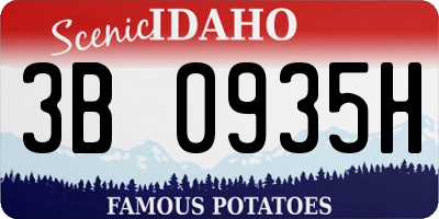 ID license plate 3B0935H