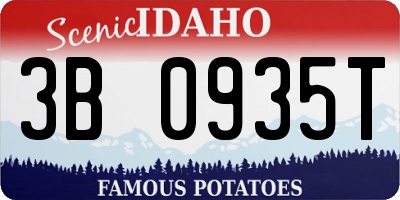ID license plate 3B0935T