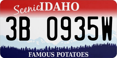 ID license plate 3B0935W