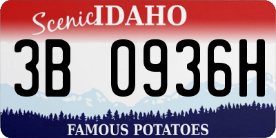 ID license plate 3B0936H