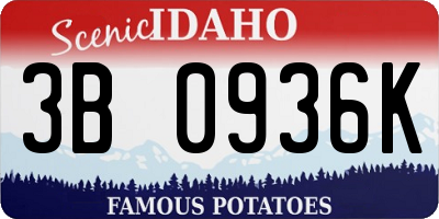 ID license plate 3B0936K