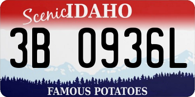 ID license plate 3B0936L