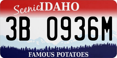 ID license plate 3B0936M