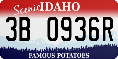 ID license plate 3B0936R