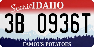 ID license plate 3B0936T