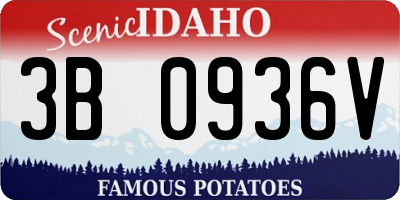 ID license plate 3B0936V