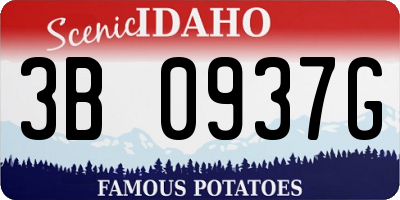 ID license plate 3B0937G