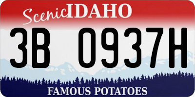 ID license plate 3B0937H