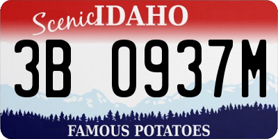 ID license plate 3B0937M