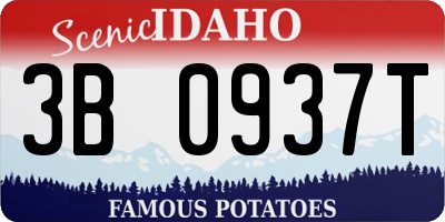 ID license plate 3B0937T
