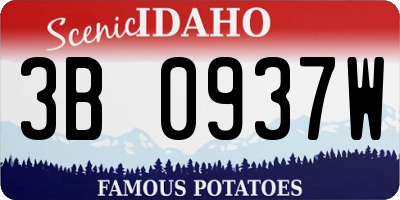 ID license plate 3B0937W