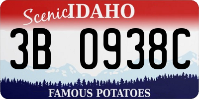ID license plate 3B0938C