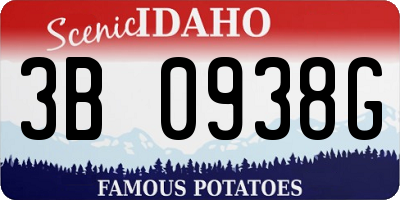 ID license plate 3B0938G