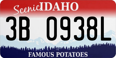 ID license plate 3B0938L