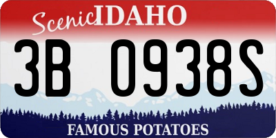 ID license plate 3B0938S